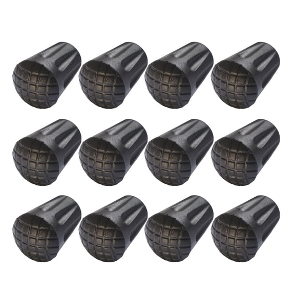 LEORX Hiking Stick Tips Stick Cover Plastic 12Pcs Black