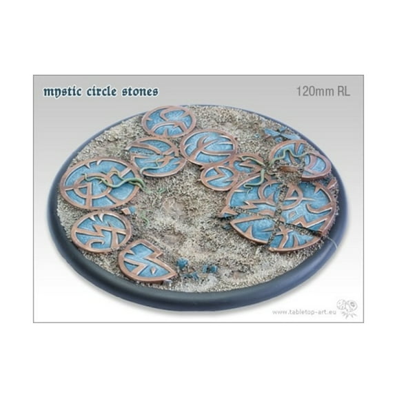 Tabletop Art 120mm Round Base w/Lip - Mystic Circle Stones New