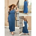 thumbnail image 6 of Avidlove Women Long Nightgown Full Length Sleep Shirt Sleepwear Short Sleeve Loungewear with Pockets, 6 of 7