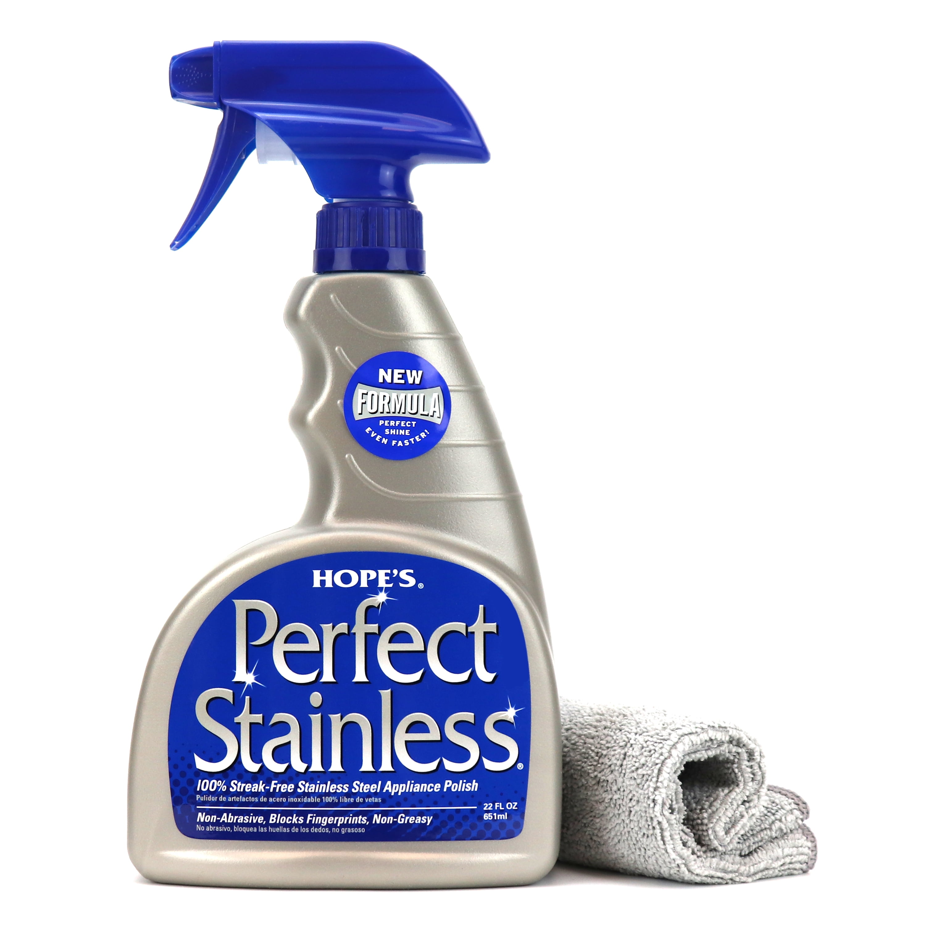 Hope's Perfect Stainless Steel Cleaner and Polish with Microfiber Cloth