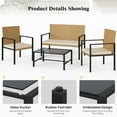 thumbnail image 5 of ELPOSUN Patio Furniture Sets for 4, 4 Pieces Patio Comversation Set with Glass Coffee Table,for Backyard Balcony Lawn Pool,Yellow/Beige, 5 of 11