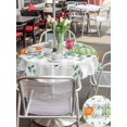 thumbnail image 4 of Outdoor Tablecloth with Umbrella Hole and Zipper, Fall Pumpkin Round Table Cloth 60 Inch Waterproof Tablecloth, Orange Green White Thanksgiving Leaf Plaid Picnic Table Cover for Patio Camping, 4 of 7