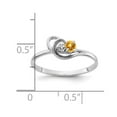 thumbnail image 2 of Solid 14k White Gold 3mm Citrine Yellow November Gemstone Diamond Engagement Ring Size 5, 2 of 3