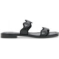 thumbnail image 4 of Dolce Vita Ilva Onyx Embossed Leather Slip On Open Toe Slides Flats Sandals (Onyx Embossed Leather, 11), 4 of 6