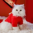 thumbnail image 3 of Bright Front-Legged Pet Sweater Good Elasticity Festival Favor Cat Coat, Bright Color, Perfect for New Year Celebrations, 3 of 8