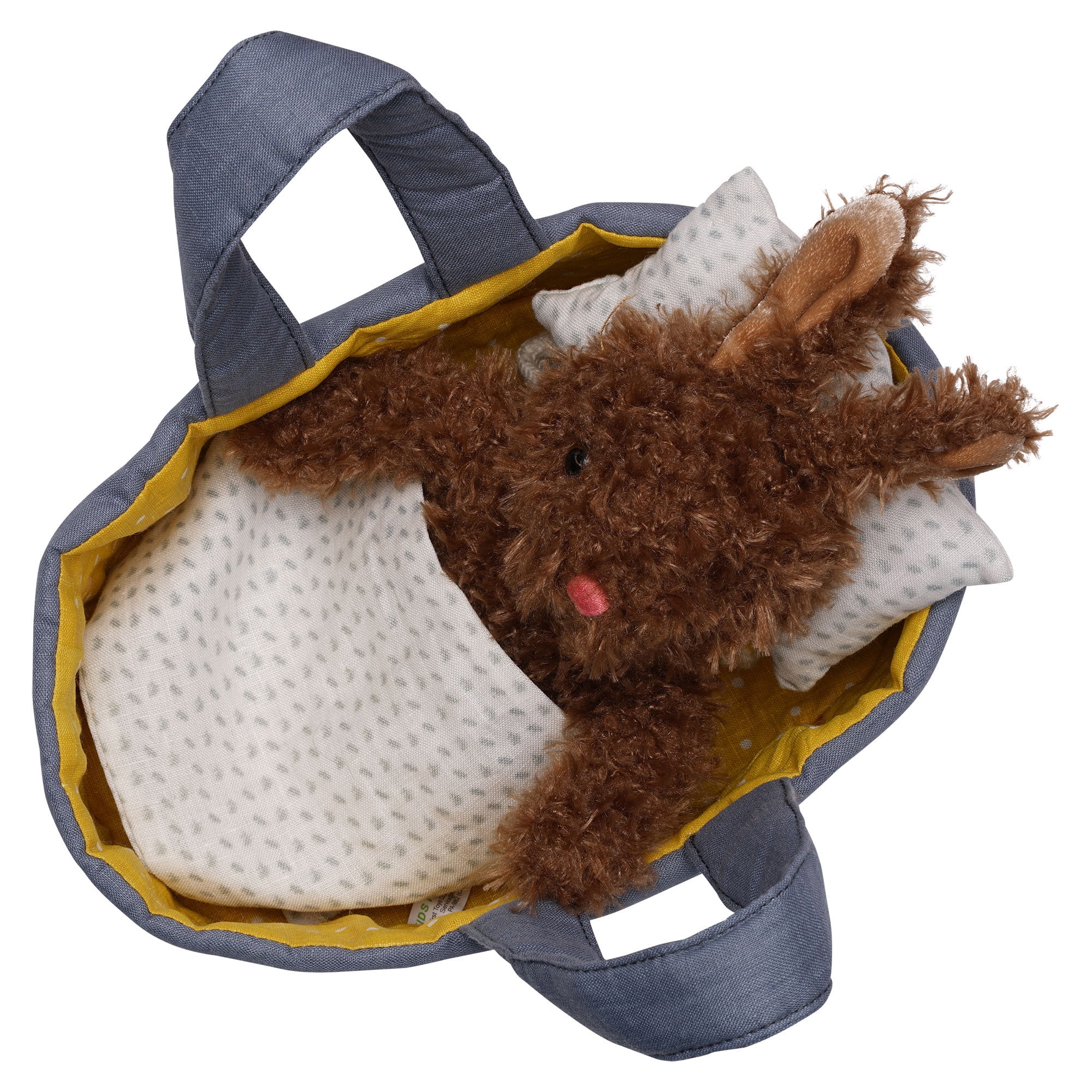 Manhattan Toy Moppettes Beau Bunny Stuffed Animal Nurturing Playset with Bunny Plush Toy, Fabric Bassinet, Blanket & Pillow