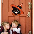 thumbnail image 2 of House plaque decoration, pendant, Halloween hook, wooden decoration with pendant, hanging wooden sign rope, 2 of 5
