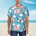 thumbnail image 2 of Kll Men'S Hawaiian Shirt Short Sleeve Button Down Beach Shirts-Panda Flying In The Sky, 2 of 7