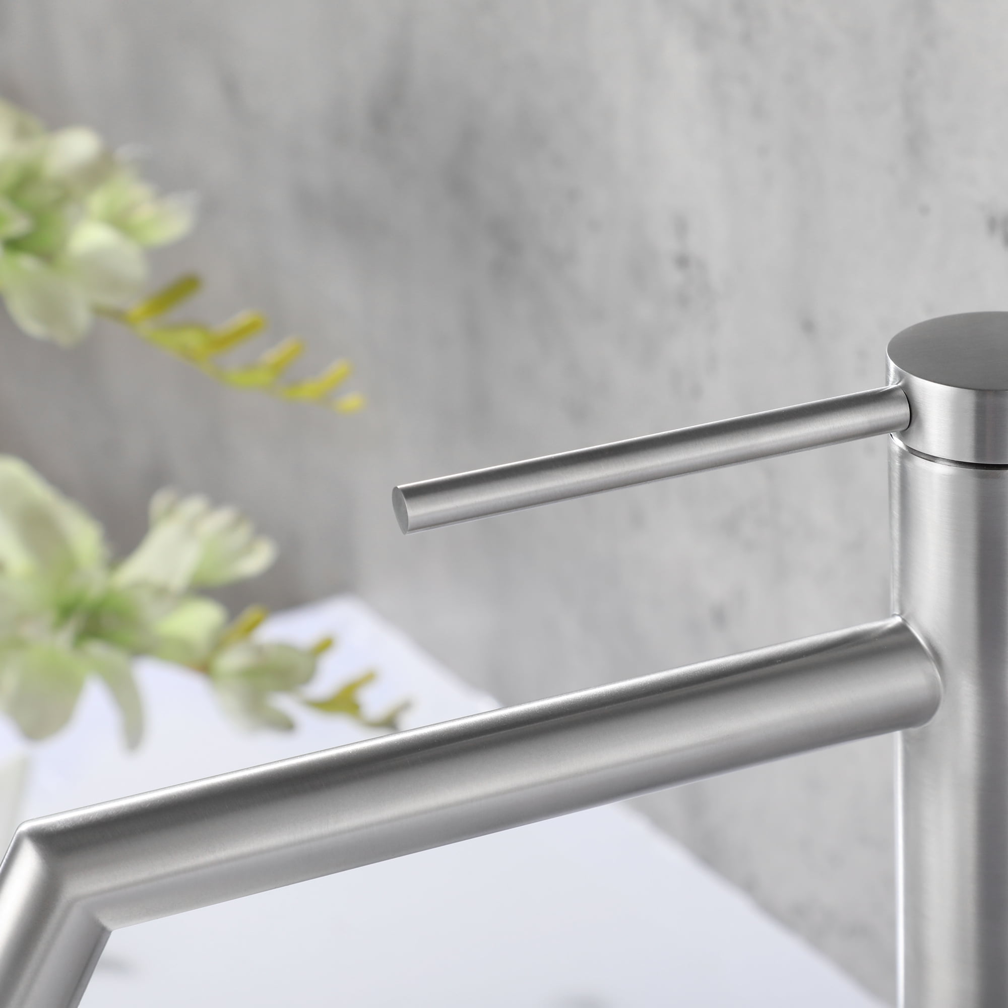 UMANYI Tall Bathroom Vessel Sink Faucets for Sink 1 Hole Single Hole Single Handle Stainless Steel Brushed Nickel Vanity Vessel Faucet with Lines