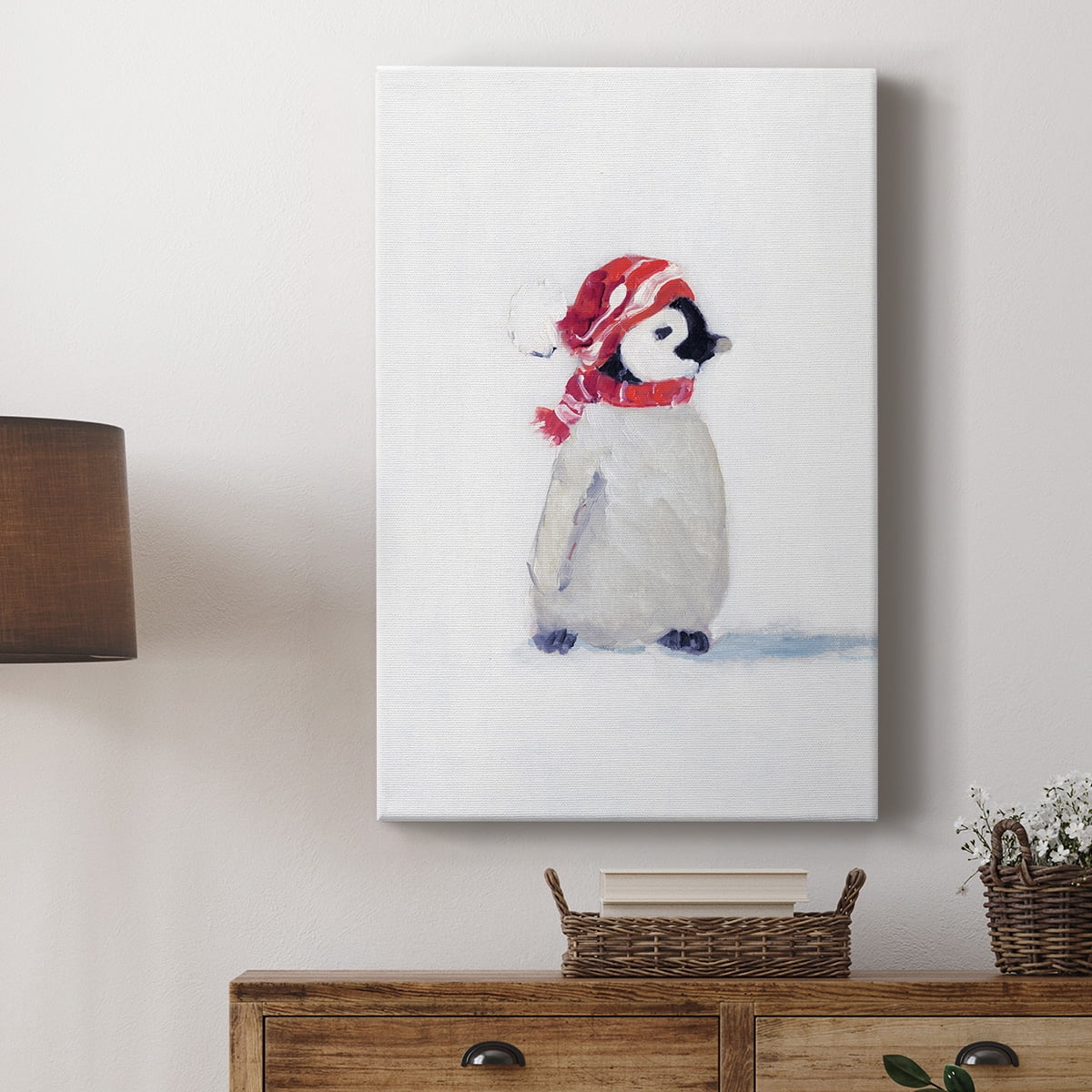 Wexford Home 8X12 Penguin Play I Premium Gallery Wrapped Canvas - Ready to Hang