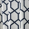 thumbnail image 2 of Nicole Miller Hexa Geometric Print Hidden Tab/Rod Pocket Top Light Filtering Curtain Panel Pair, 54"x84", Indigo Blue, 2 of 6