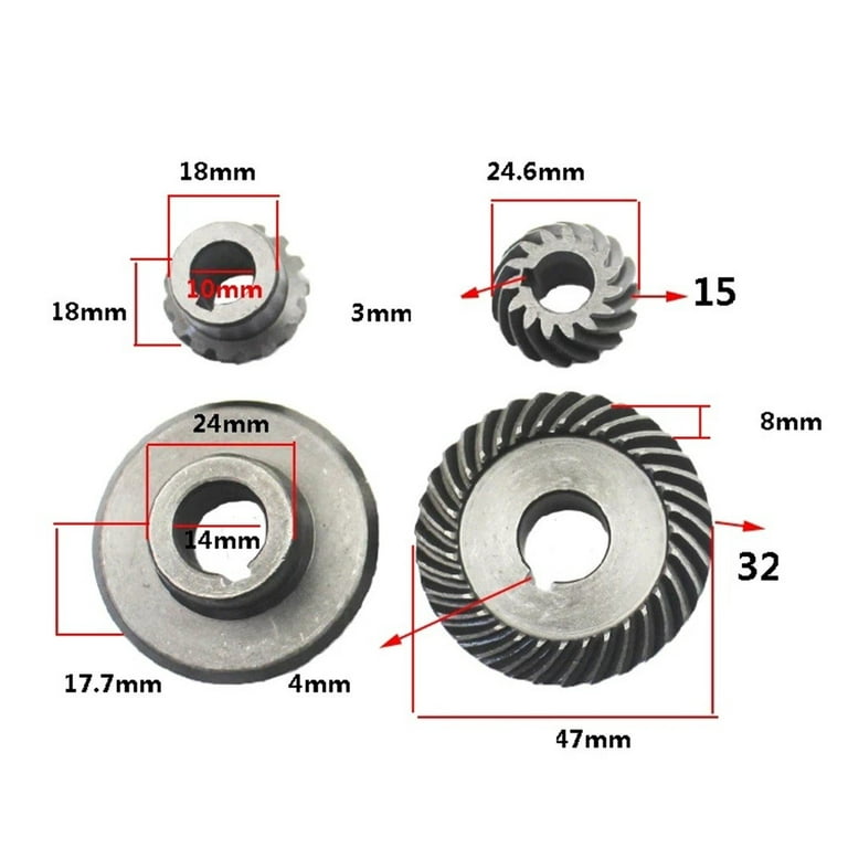 2PCS Replacement Spiral Bevel Gear Set For 125/150 Angle Grinder