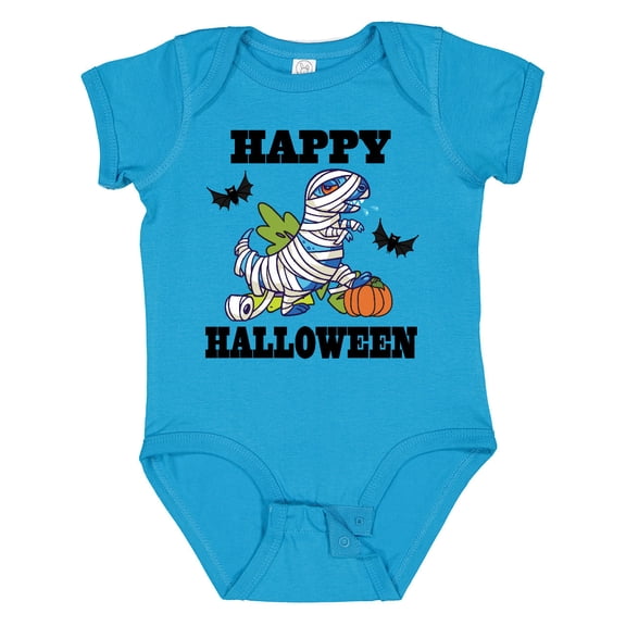 Inktastic Happy Halloween Mummy Dinosaur Boys or Girls Baby Bodysuit