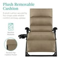 thumbnail image 3 of Best Choice Products Oversized Zero Gravity Chair, Folding Recliner w/ Removable Cushion, Side Tray - Wheat, 3 of 8