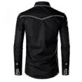 thumbnail image 2 of Mens Western Cowboy Shirt Embroidered Long Sleeve Casual Slim Fit Button Down Shirt, 2 of 3