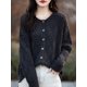 thumbnail image 5 of Spring Cotton Cardigan Sweater Women O-neck Curled Edge Hollow Out Female Long Sleeve Tops Korean Fashion Loose New In Outerwear, 5 of 5