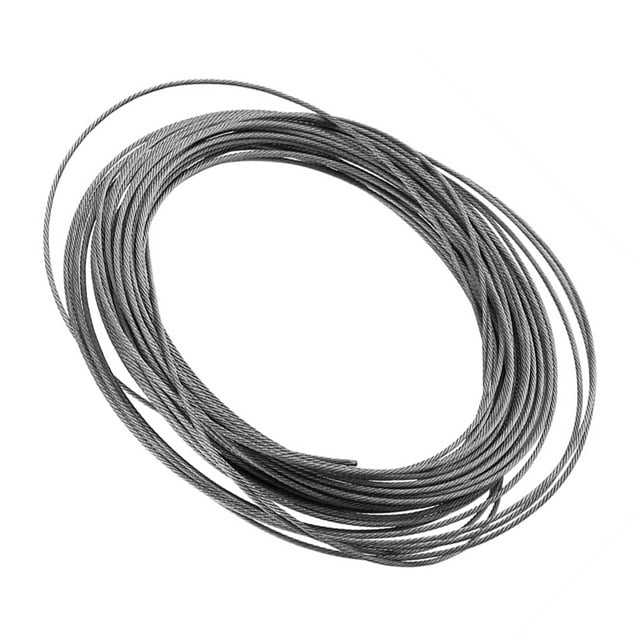 Cuerda de cable de acero inoxidable, Alambre de 304 Hilos, 15 m de Largo, 1,5 mm de diámetro, resistente al Óxido y al caloridad, resistencia y flexibilidad, USO e Comercial e