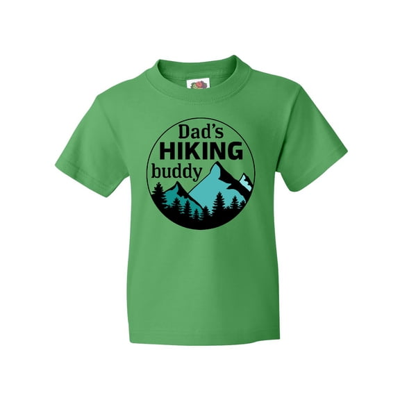 Inktastic Dad's Hiking Buddy with Mountains and Trees Youth T-Shirt