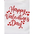 thumbnail image 5 of Toddler Girls Valentine's Day Outfits Short Sleeve Crew Neck T-Shirt Top+Heart Printed Strap Skirt+Headband, 5 of 7