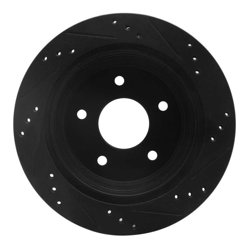 Dynamic Friction Company 633-48035L DFC Brake Rotor - Drilled And Slotted - Black