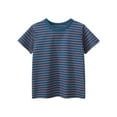 thumbnail image 3 of Blusas y camisas de manga corta con cuello redondo Camiseta de rayas de manga corta con cuello redondo de verano para niños Top informal versátil para bebés para usar al aire libre Conjunto de poliést, 3 of 4