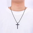 thumbnail image 2 of Cross Necklace for Men, Mens Cross Necklaces with 2.5mm Rope Chain, Stainless Steel Pendant Chain 16-28 Inch, 2 of 15