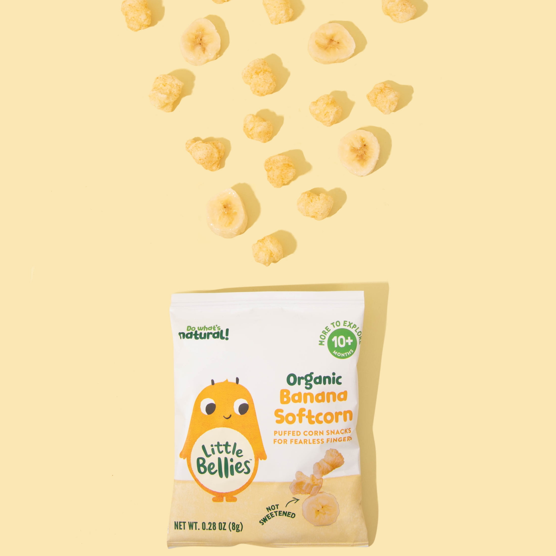 (2 pack) Little Bellies Organic Banana Softcorn Snack, 0.28 oz Bag
