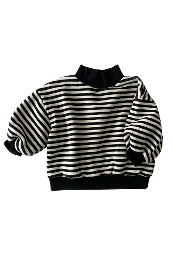 Baby Girl Boy Knit Sweater Blouse Pullover Sweatshirt Warm Crewneck Long Sleeve Tops For Toddler Kids Pullover Cute Casual Sizes 18-24 Months Black