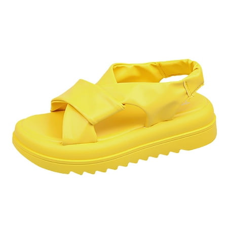 

Ladies Summer Fashion Thick Bottomed Preppy Beach Flat With Colorful Foot Slippers Walking Sandals for Women with Arch Support Women Wedge Sandals under 20