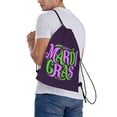 thumbnail image 7 of Mardi Gras Drawstring Backpack Sackpack String Bag Cinch Waterproof Bags for Gym Sports Yoga Travel Beach Swimming shopping, 7 of 7