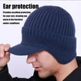 thumbnail image 2 of 2026 New Sherum Cozy Head Beanie Winter Hat with Brim and Ear Flaps for Men, Beanie Knitted Hat with Fleece Lining, 2 of 8