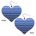 thumbnail image 5 of Women Gradient Blue Patttern Trendy Heart Leather Dangle Drop Studs Earrings, 5 of 7
