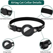 Airtag Cat Collar Breakaway, Reflective Kitten Collar with Apple Air Tag Holder and Bell for Girl Boy Cats, 0.4 Inches in Width and Lightweight