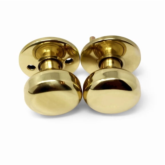 Premier Lock Polished Brass Gate Lock Knob Set with Spring