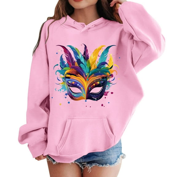 LUOGENLI Sweatshirts for Girls 12-14 Girl's Boy's Hoodie Long Sleeve Soft Sweatshirt Graphic Hoody Kids Cute Pullovers Top Clothes for Girls Sweatshirts for Girls 160