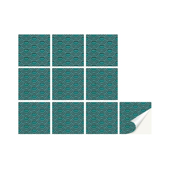 10 Sheet Peel and Stick Tile for Kitchen Backsplash Hexagon Stick on Tiles Self Adhesive Backsplash Tile Peel and Stick Waterproof Tile Sticker for Bathroom Shower Furniture Camper 6"x6" Green