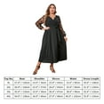 thumbnail image 6 of IBTOM CASTLE Plus Size Wedding Guest Dress for Women Long Sleeve V Neck Mesh Ruffle Sparkle Glitter Cocktail Party Dress XL Black, 6 of 8