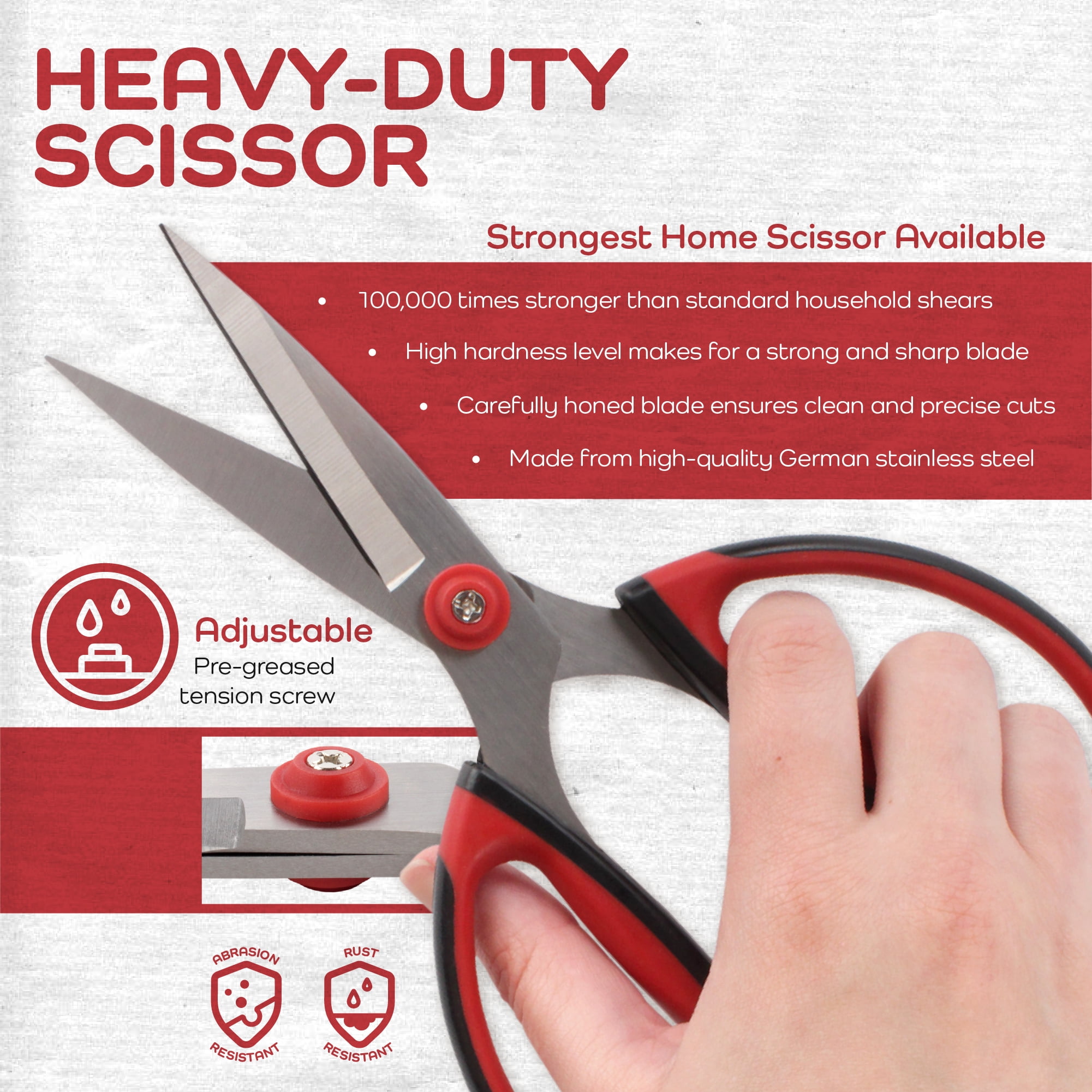 JubileeYarn Workhorse Bertha All Purpose Heavy Duty Scissors - Red & Black - 30 Scissors