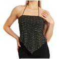 thumbnail image 6 of Mittory Women Sequin Crop Tank Tops Sexy Deep V Backless Halter Body Chain Cami Tops Shiny for Party Night Club, 6 of 8