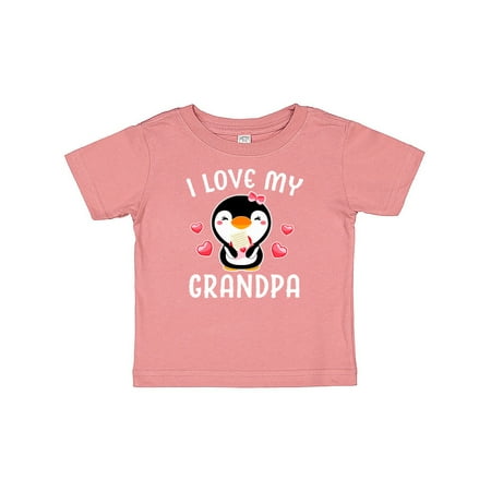 

Inktastic I Love My Grandpa with Cute Penguin and Hearts Gift Baby Girl T-Shirt