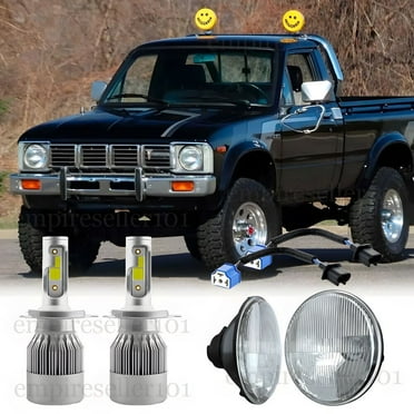 2PC 130W 7" Round LED Headlights Hi Lo Halo DRL for Toyota Pickup 1979 1980 1981