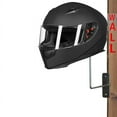 thumbnail image 2 of Fauful 3pcs Black Steel Motorcycle Helmet Holder Wall Mount Hanger Hook Rack for Jacket, 2 of 5
