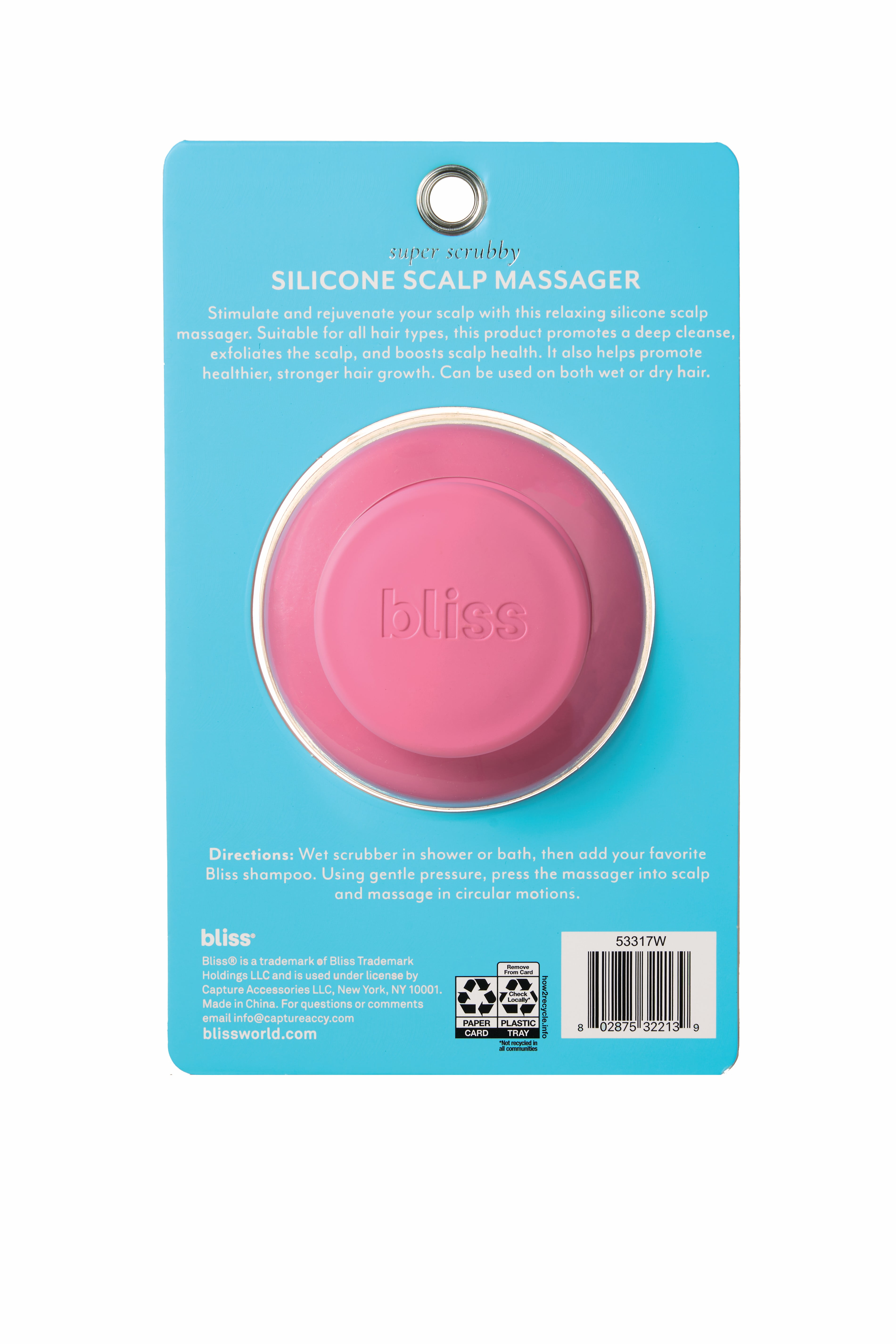 Bliss Soft Touch Silicone Scalp Massager for Relaxation and Deep Cleansing - Pink