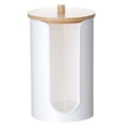 thumbnail image 4 of Caja de almacenamiento de hisopos de algodón con tapa de bambú, caja de algodón desmaquillante, tanque de almacenamiento de superposición de baño transparente, caja de polvo de bolas de, 4 of 5