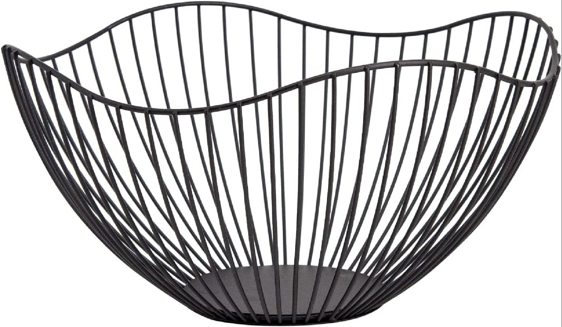 Black Fruit Bowl Creative Minimalist Wire Fruit Basket for Kitchen Counters,Table Centerpiece