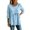 Blue, variant on Fashion Casual Round Neck Loose Solid Color Inch Sleeve T Shirt Top ( Size Mark)