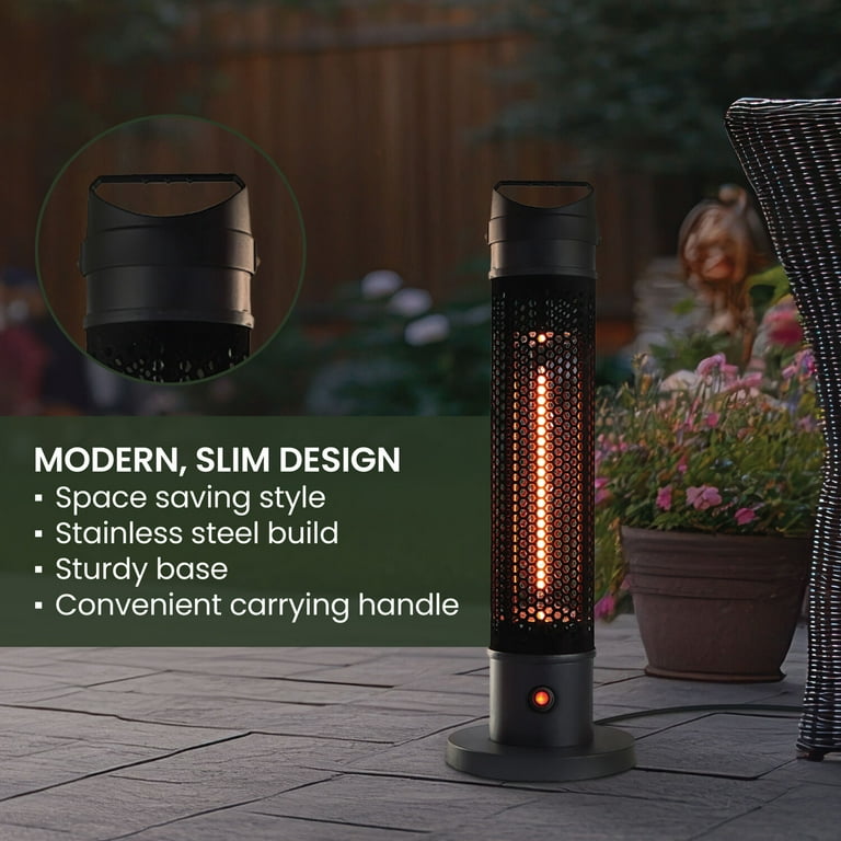 hanover mini umbrella table top patio heater hb Hanover: Heaters and an added weight plate for safety Hanover 2729-BTU 120-Volt Black Stainless