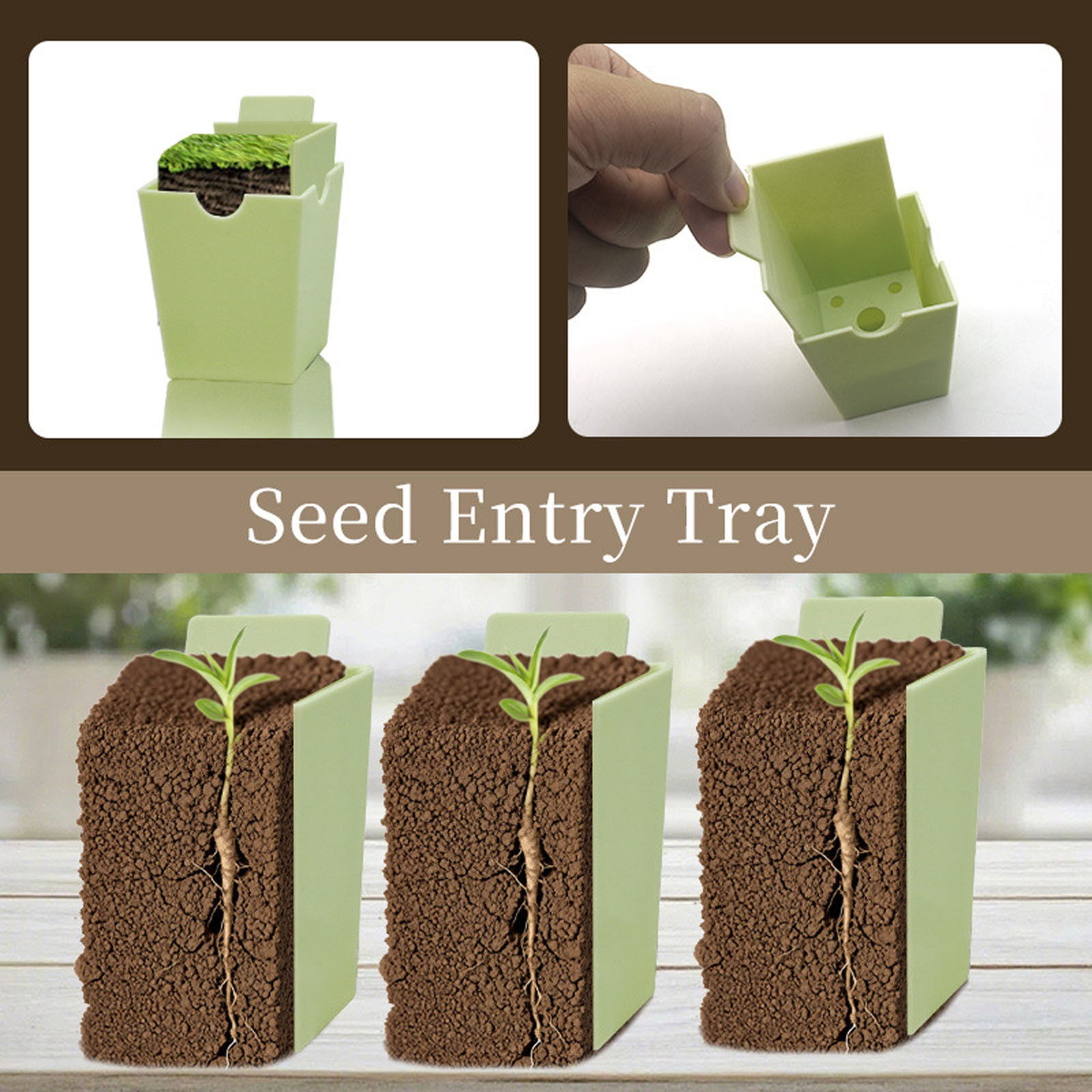 Reusable Seed Starter Tray Set For Outdoor Gardening Metal Grain Entry Organizer 1 Count