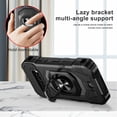 thumbnail image 7 of Compatible for Kyocera DuraForce Pro 3 Case w/Tempered Glass Screen Protector [Military Grade] Ring Car Mount Kickstand Shockproof Hard Phone Case - Black, 7 of 7