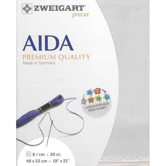 Precut Aida extra fine 20 count Grey 3326/786